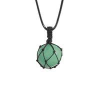 Collier Avec Pendentif Boule De Cristal Pour Femme Et Homme | Collier Cage Avec Pendentif En Perles De Pierres Précieuses Amulette Énergétique De Méditation Bijoux Cadeaux Pour Filles Aventurine