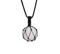 Collier Avec Pendentif Boule De Cristal Pour Femme Et Homme | Collier Cage Avec Pendentif En Perles De Pierres Précieuses Amulette Énergétique De Méditation Bijoux Cadeaux Pour Filles Cristal Bl