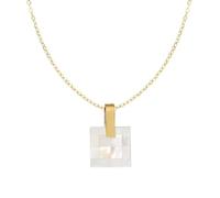 Collier avec pendentif carré blanc chic mosaïque pour femme