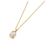 Collier avec pendentif carré géométrique brillant pour femme - Collier tendance pour un usage quotidien, adjustable, Zircone cubique