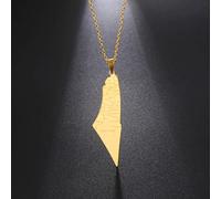 Collier avec pendentif carte de la Palestine d'Israël - Bijoux géographiques pour homme et femme | Cadeau unique pour les anniversaires et les occasions spéciales