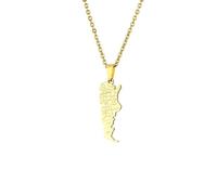Collier Avec Pendentif Carte De L'Argentine Pour Femmes Et Hommes, Nom De La Ville Du Pays Hip Hop, Contour Des Limites, Cartes, Breloque Pendante, Chaîne De Pull D'Amitié Patriotique Minimaliste,