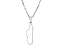 Collier Avec Pendentif Carte De Madagascar, Colliers À Breloques Hip Hop En Or, Bijoux Patriotiques D'Amitié - Collier Ethnique Avec Pendentif De Cartes De Pays Pour Femmes Et Hommes, Couleur Arg