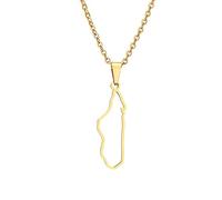 Collier Avec Pendentif Carte De Madagascar Pour Hommes Et Femmes - 316L Collier Avec Carte De Madagascar Brillant Creux Mode Contour Carte Pendentif Collier Hip Hop Bijoux À La Mode, Aureate Creux,