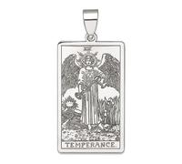 Collier avec pendentif carte de tarot en argent sterling 925 de 16,8 mm pour femme