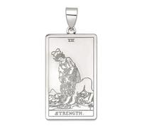 Collier avec pendentif carte de tarot en argent sterling 925 de 16,8 mm pour femme