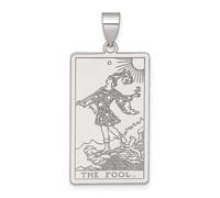 Collier avec pendentif carte de tarot The Fool en argent sterling 925 de 16,8 mm pour femme
