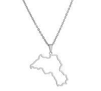 Collier avec pendentif carte du Kurdistan - Chaîne en métal - Style patriotique - Couple ethnique populaire - Bijou ras du cou gothique - Accessoire de fête, D, Comme décrit, Comme décrit.