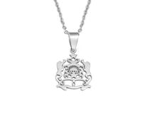Collier avec pendentif carte du Maroc pour homme et femme en acier inoxydable