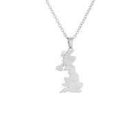 Collier Avec Pendentif Carte Du Royaume-Uni Avec Nom De La Ville - Colliers Avec Pendentif Carte Du Royaume-Uni De Grande-Bretagne Et D'Irlande Du Nord,Colliers En Chaîne De Clavicule,Bijoux Patriot