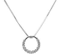 Collier avec pendentif cercle en zircon incrusté pour bijoux pour femme avec chaîne de clavicule au design minimaliste (comme le spectacle, taille unique) Durable Design