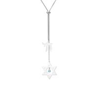 Collier avec pendentif « Chai » hébreu juif, collier Étoile de David | Pendentif Star of David en acier inoxydable Collier Y Bijoux religieux hébreu-judaïque pour Hanoukka Bar Mitzvah
