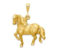 Collier avec pendentif cheval en or jaune massif 10 carats 24 mm pour femme