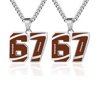 Collier avec pendentif chiffre 67 en acier inoxydable 67 pour homme, collier fantaisie 6 à 7, bijoux cadeaux pour femmes et hommes, 67Stuff for Genz, 2pcs, Acier inoxydable, Pas de gemme