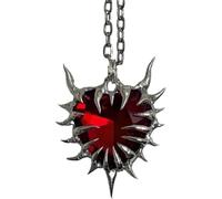 Collier avec pendentif coeur 2PCS, chaîne de cou de longueur réglable, accessoires de cou de mode, pour dames élégantes et homme (rouge et noir)
