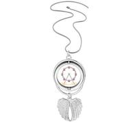 Collier avec pendentif coloré en forme de grande roue avec ailes d'ange