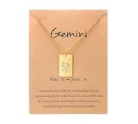Collier Avec Pendentif Constellation De Cartes De Tarot 12 Signes Du Zodiaque Chaîne D'Horoscope Constellations Collier D'Astrologie Cadeaux D'Anniversaire Pour Femmes Et Hommes Unisexe Gémeaux