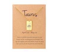 Collier Avec Pendentif Constellation De Cartes De Tarot 12 Signes Du Zodiaque Chaîne D'Horoscope Constellations Collier D'Astrologie Cadeaux D'Anniversaire Pour Femmes Et Hommes Unisexe Taureau