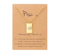 Collier Avec Pendentif Constellation De Cartes De Tarot 12 Signes Du Zodiaque Chaîne D'Horoscope Constellations Collier D'Astrologie Cadeaux D'Anniversaire Pour Femmes Et Hommes Unisexe Poissons
