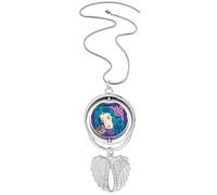Collier avec pendentif constellation Vierge Mexicon Culture Gravure Ailes d'ange