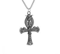 Collier avec pendentif croix Ankh en forme de clé de vie égyptienne vintage pour homme