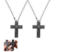 Collier avec pendentif croix antique avec compartiment secret, collier pendentif en forme de dix personnages, design imprimé 3D pour cadeau d'anniversaire, de Noël, de Saint-Valentin (1 PCS)