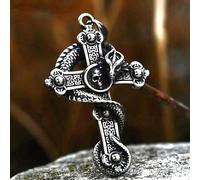 Collier avec Pendentif Croix et tête de Mort pour Homme, Style Gothique rétro, chaîne de 61 cm, Cadeau