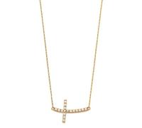 Collier avec pendentif croix religieuse en or jaune 14 carats
