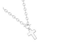 Collier avec pendentif crucifix plaqué 14 carats avec fermoir OT pour femme, As show, Cuivre
