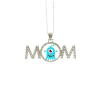 Collier avec pendentif cyclope bleu - Cadeau d'anniversaire pour maman, grand-mère, grand-mère, M