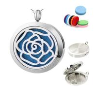 Collier avec pendentif d'aromathérapie | Médaillon d'aromathérapie diffuseur d'huile, bijou creux résistant à l'usure pour homme