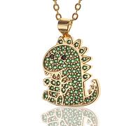 Collier avec pendentif dinosaure mignon, joli pendentif en forme d'étoile, de lune et d'araignée pour petite amie et homme, or 18 carats et acier inoxydable, chaîne de 61 cm