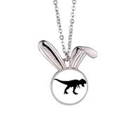 Collier avec pendentif dinosaure noir bs die out lapin animal bijoux cadeau