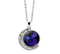 Collier Avec Pendentif Douze Constellations Pour Homme Et Femme Chaîne De Pull Tendance À Double Face Rotative En Forme De Lune Bijou D'Anniversaire Collier Astrologique Cadeau Pour Couple Verseau
