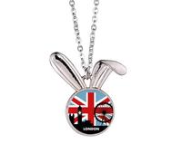 Collier avec pendentif drapeau britannique Union Jack London Eye Big Ben
