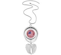 Collier avec pendentif drapeau du jour de l'indépendance des États-Unis Rouge