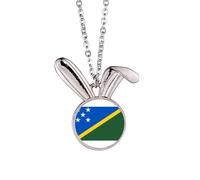 Collier avec pendentif drapeau national de l'Océanie - Lapin - Cadeau idéal