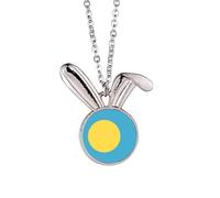 Collier avec pendentif drapeau national des Palaos Océanie Pays de l'Océanie