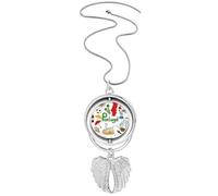 Collier avec pendentif drapeau national du Portugal avec ailes d'ange rotatives