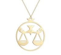 Collier avec pendentif échelle de justice pour femme, chaîne à breloques en acier inoxydable, accessoires de bijoux d'avocat, taille unique, Acier inoxydable, Pas de gemme
