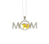 Collier avec pendentif éléphant jaune Thaïlande, cadeau de fête des mères pour maman, grand-mère, bijou d'anniversaire, M