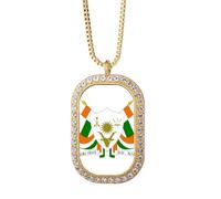 Collier avec pendentif emblème du Niger afnational en cristal de diamant doré