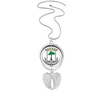 Collier avec pendentif emblème national de Guinée équatoriale, ailes d'ange rotatives