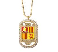 Collier avec pendentif emblème national de la vella en cristal de diamant doré