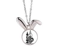 Collier avec pendentif emblème national de Nouvelle-Calédonie - Lapin - Bijoux cadeau