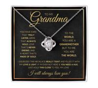 Collier avec pendentif en acier inoxydable et oxyde de zirconium pour grand-mère, cadeau de la part d'un petit-fils à ma grand-mère, cadeau de Noël, fête des mères, anniversaire, cadeau avec carte de
