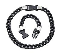 Collier avec pendentif en acrylique - Style punk cubain - Pour homme et femme, taille unique, Plastique, Agate