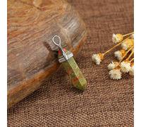 Collier avec pendentif en agate améthyste et pierre précieuse de quartz naturel - Pour yoga, bricolage, souvenir, épidote, avec ficelle