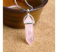 Collier avec pendentif en agate améthyste - Pierre précieuse de quartz naturel pour yoga et souvenir de bricolage