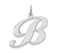 Collier avec pendentif en argent sterling 925 massif avec monogramme B - Dimensions : 21 x 24 mm - Bijoux pour femme